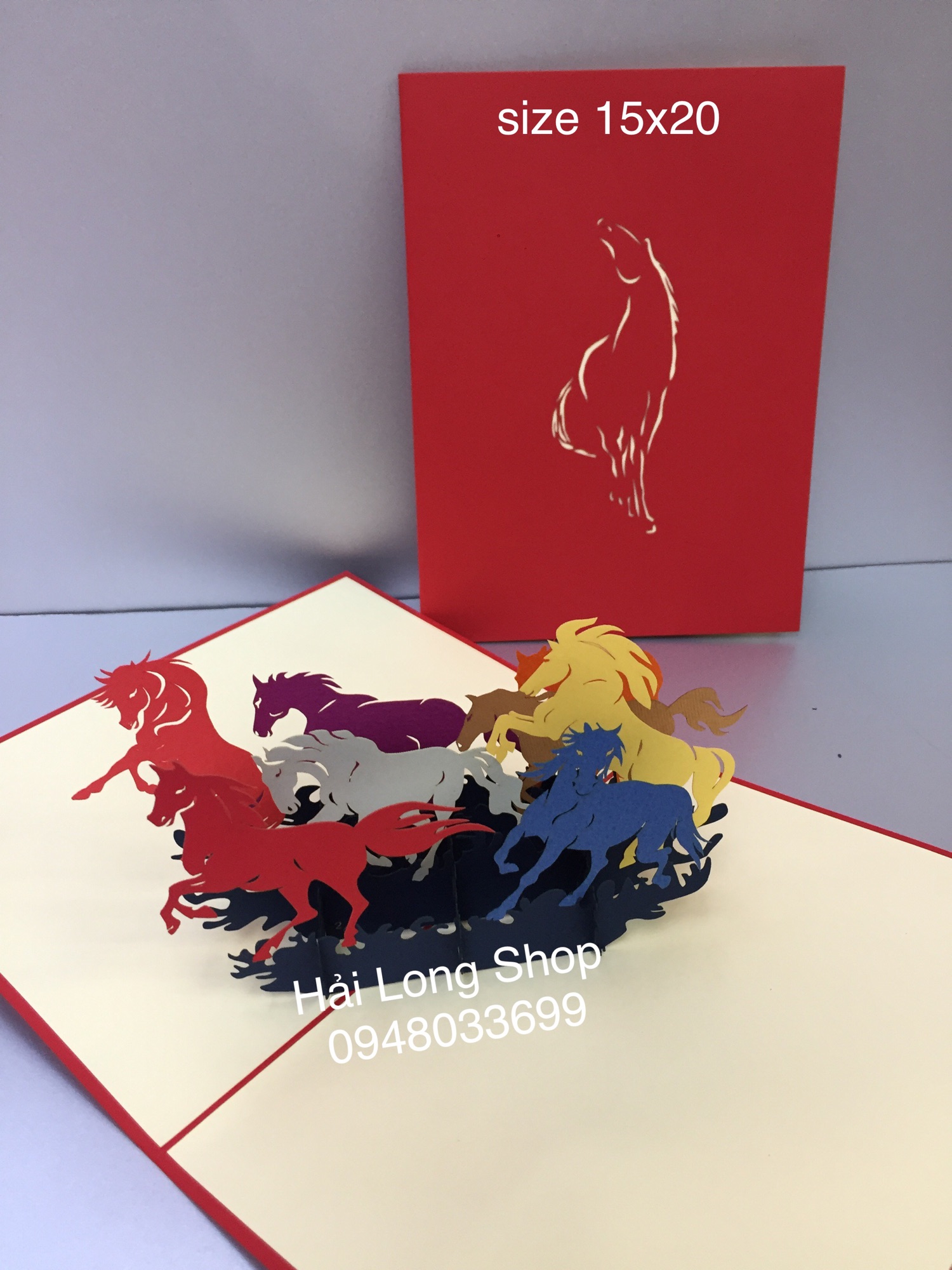 Bát Mã 2 - Horse - Thiệp 3D