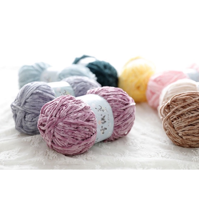 Len nhung chenille 3mm ( loại 1)- Len nhung mềm