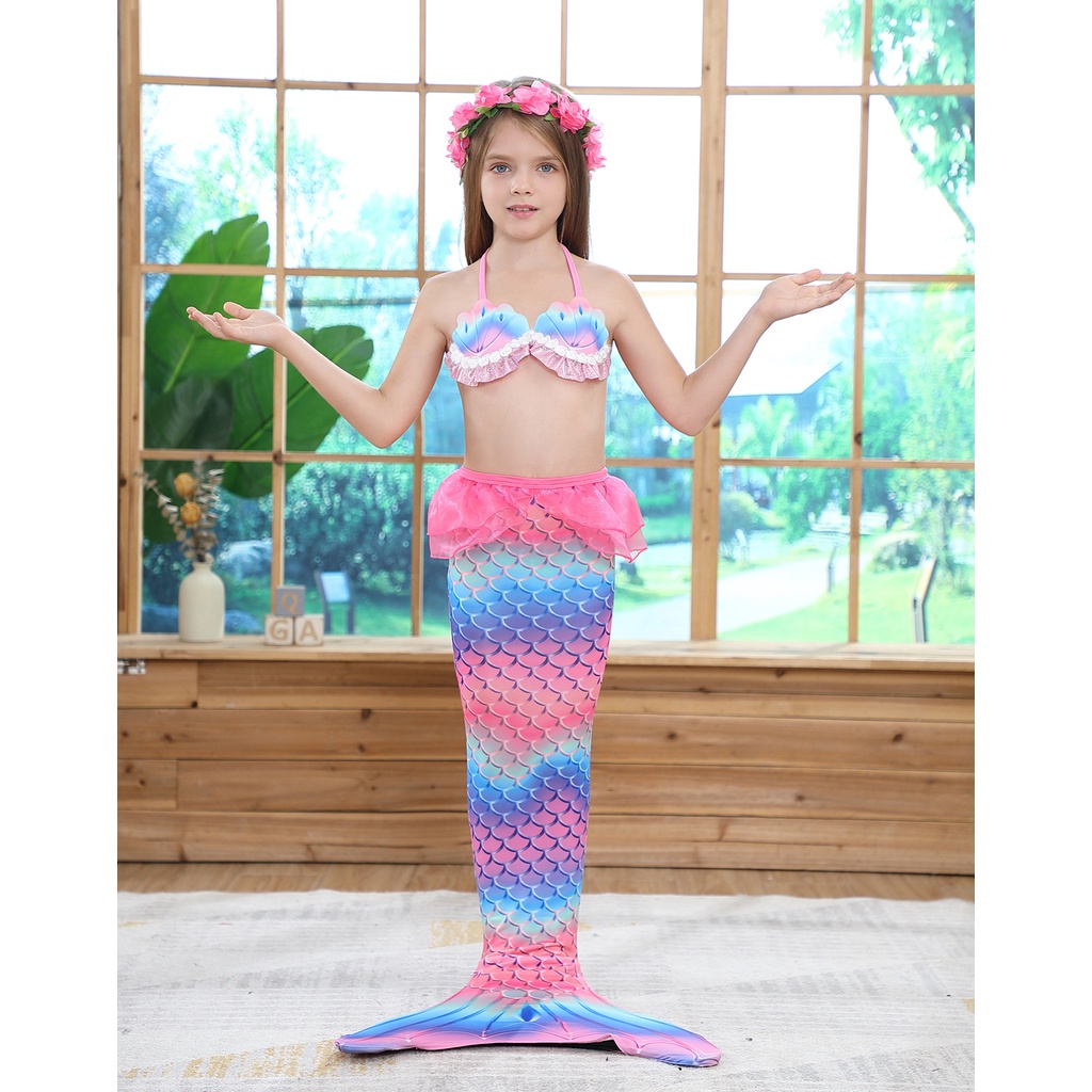 Mua Đồ bơi bikini nàng tiên cá dễ thương cho bé gái đi biển đi bơi đi biểu  diễn thời trang - xanh như hình,6( 13-17kg) tại Thời Trang BBKids | Tiki