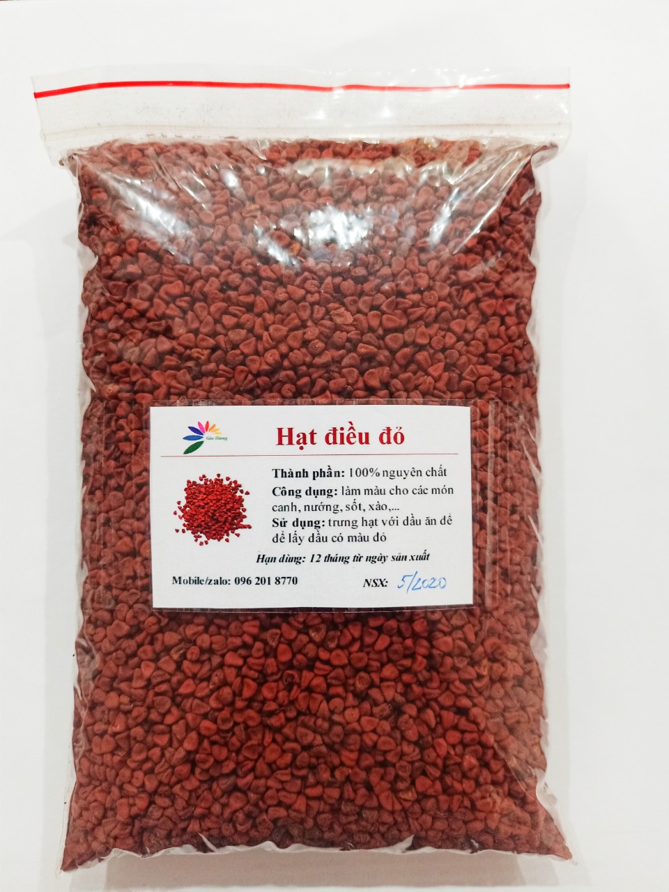 Hạt điều màu (hạt cari) tạo màu đỏ tự nhiên cho các món nướng, canh, món xào, bún riêu cua - túi 500gr