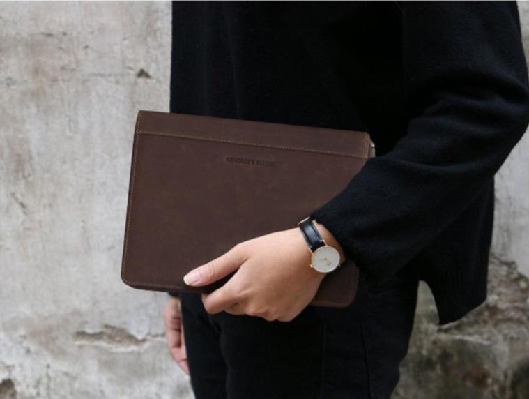 PKTL Túi da đa năng iPad 10.5 Padfolio chất liệu da bò