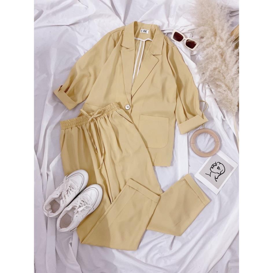 CATI Set Bộ Áo Blazer Phối Quần Baggy (2178)