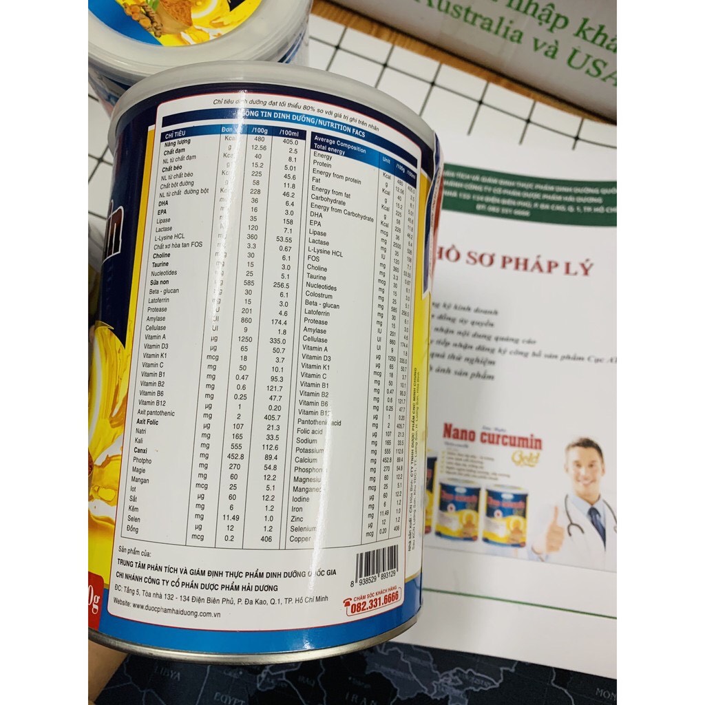 sữa nghệ nano curcumin gold 400g