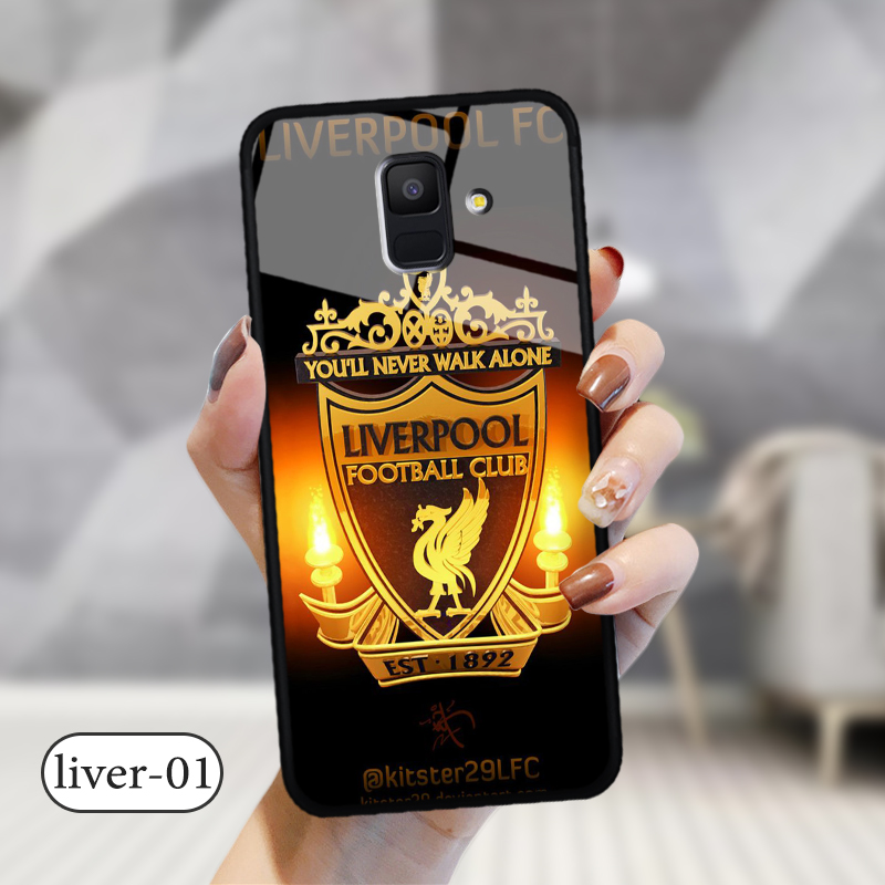 Ốp lưng kính 3D Samsung A6 2018 hình đội bóng
