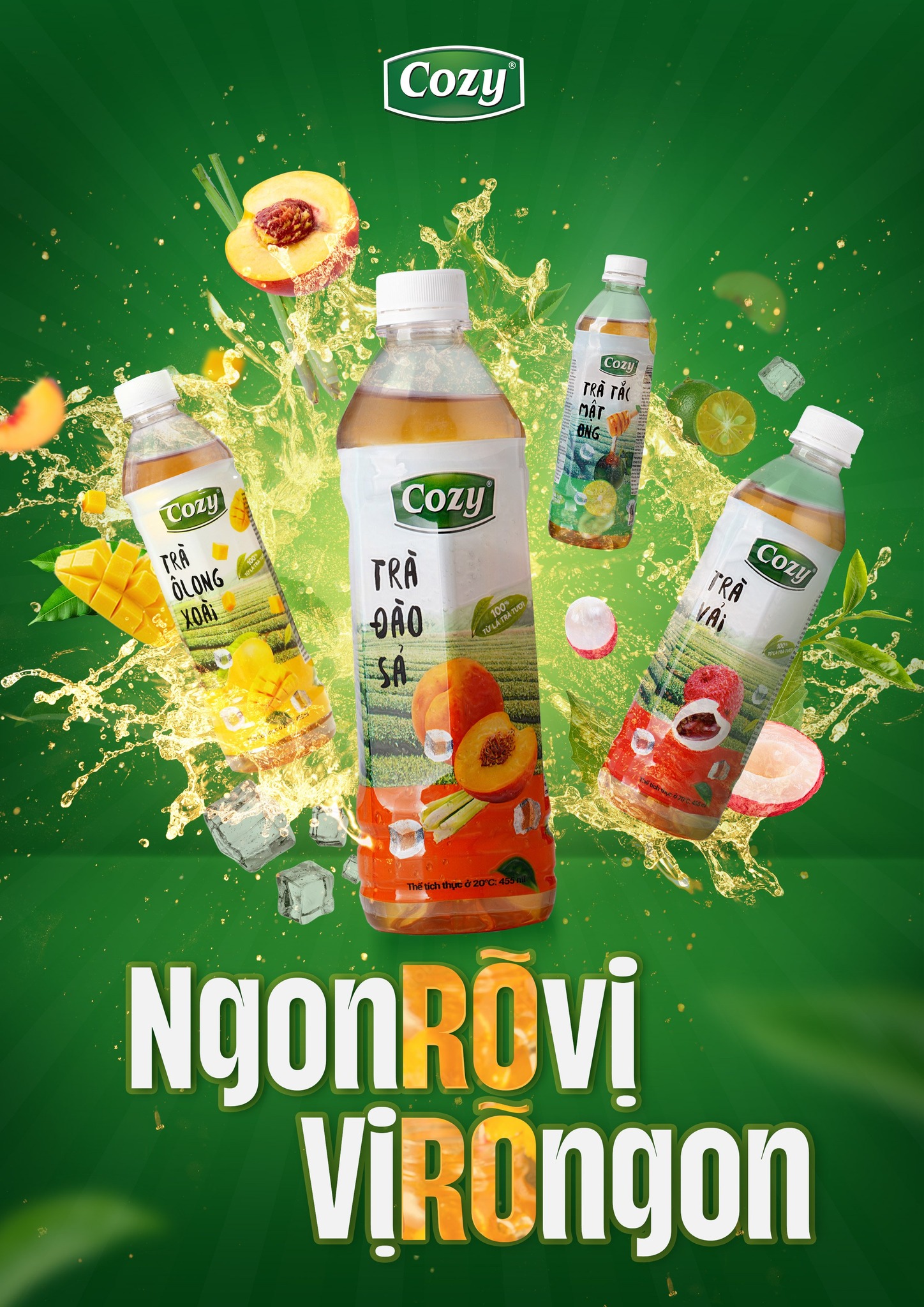 Trà hoa quả Cozy chai 455ml