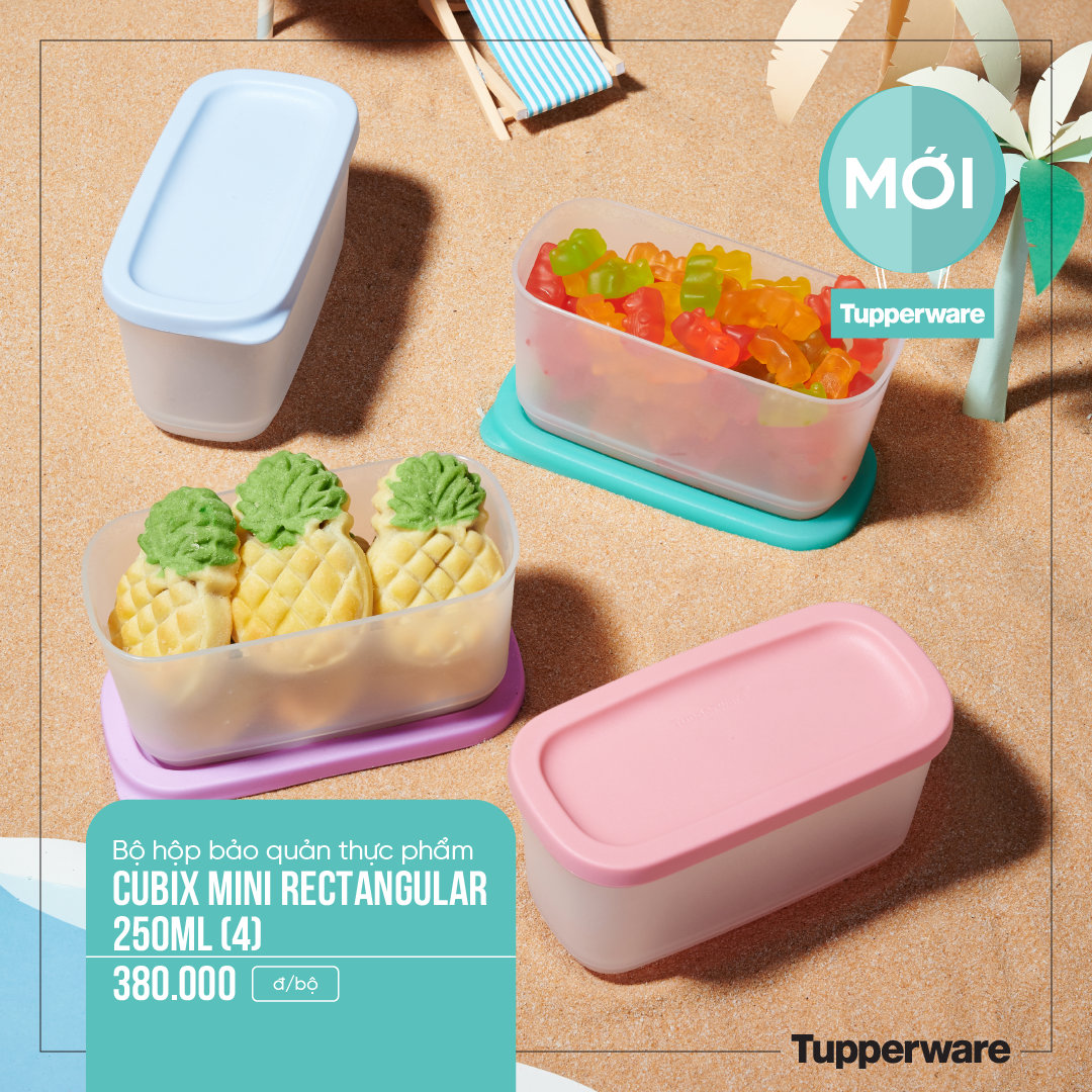 Bộ 4 hộp Cubix Mini Rectangular Tupperware