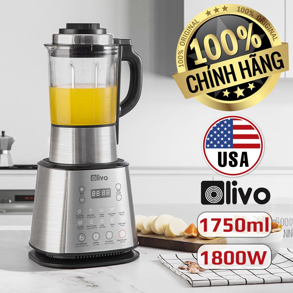 Máy làm sữa hạt OLIVO X20 Thương hiệu Mỹ, công suất 1000W, dung tích 1.75L, hàng chính hãng, bảo hành 24 tháng - FREESHIP