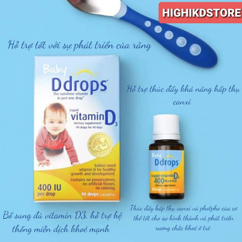[HCM] Baby Ddrops Vitamin D ddrop cho bé 90 giọt Mỹ
