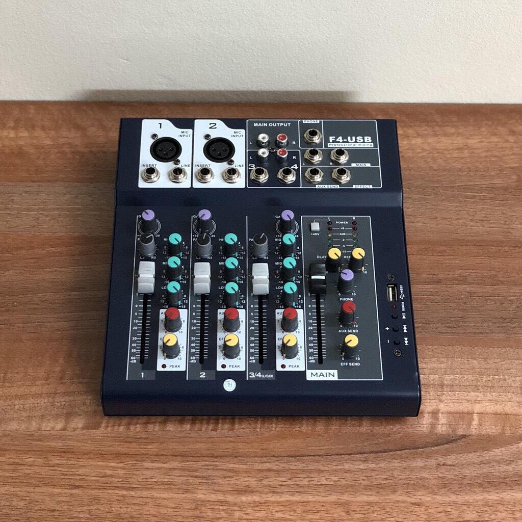 Bàn Trộn âm thanh mixer F4-USB co Bluetooth