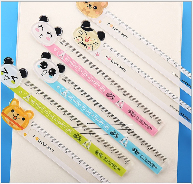 COMBO 3 CÂY THƯỚC KẺ 15CM NHIỀU HÌNH CUTE