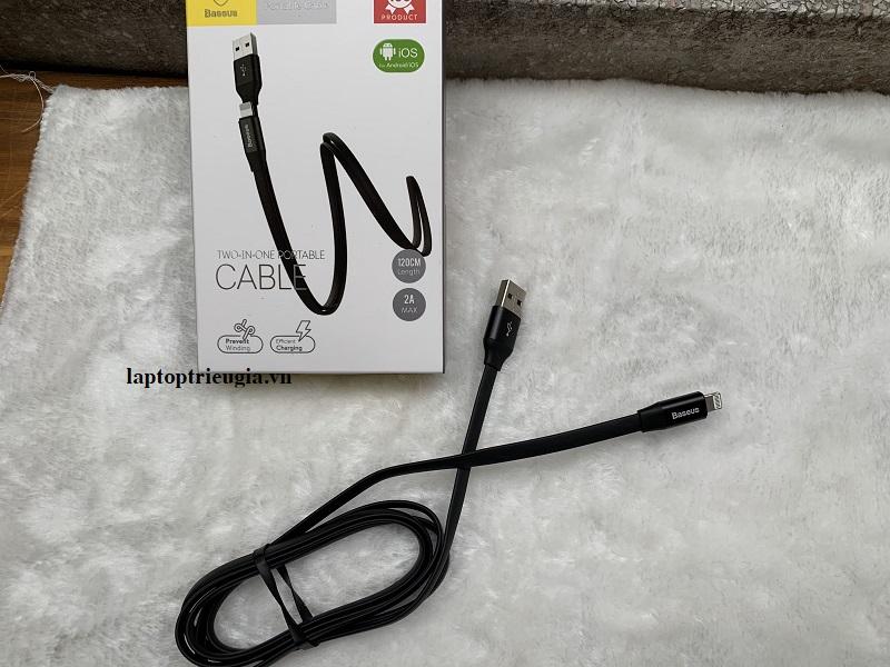 Cáp sạc iphone thương hiêu Baseus cao cấp - 1.2m - bảo vệ điện thoại