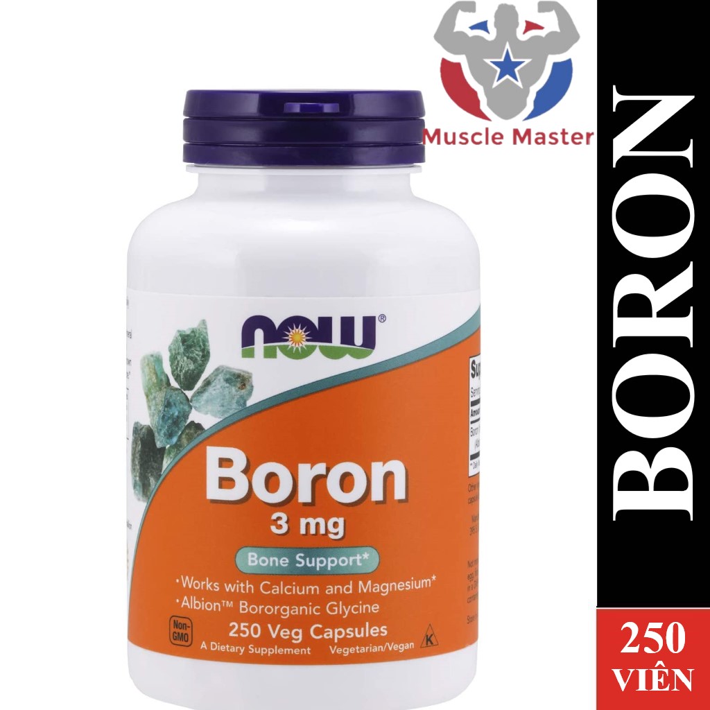 Thực Phẩm Bổ Sung NOW Boron 3mg 250 Viên