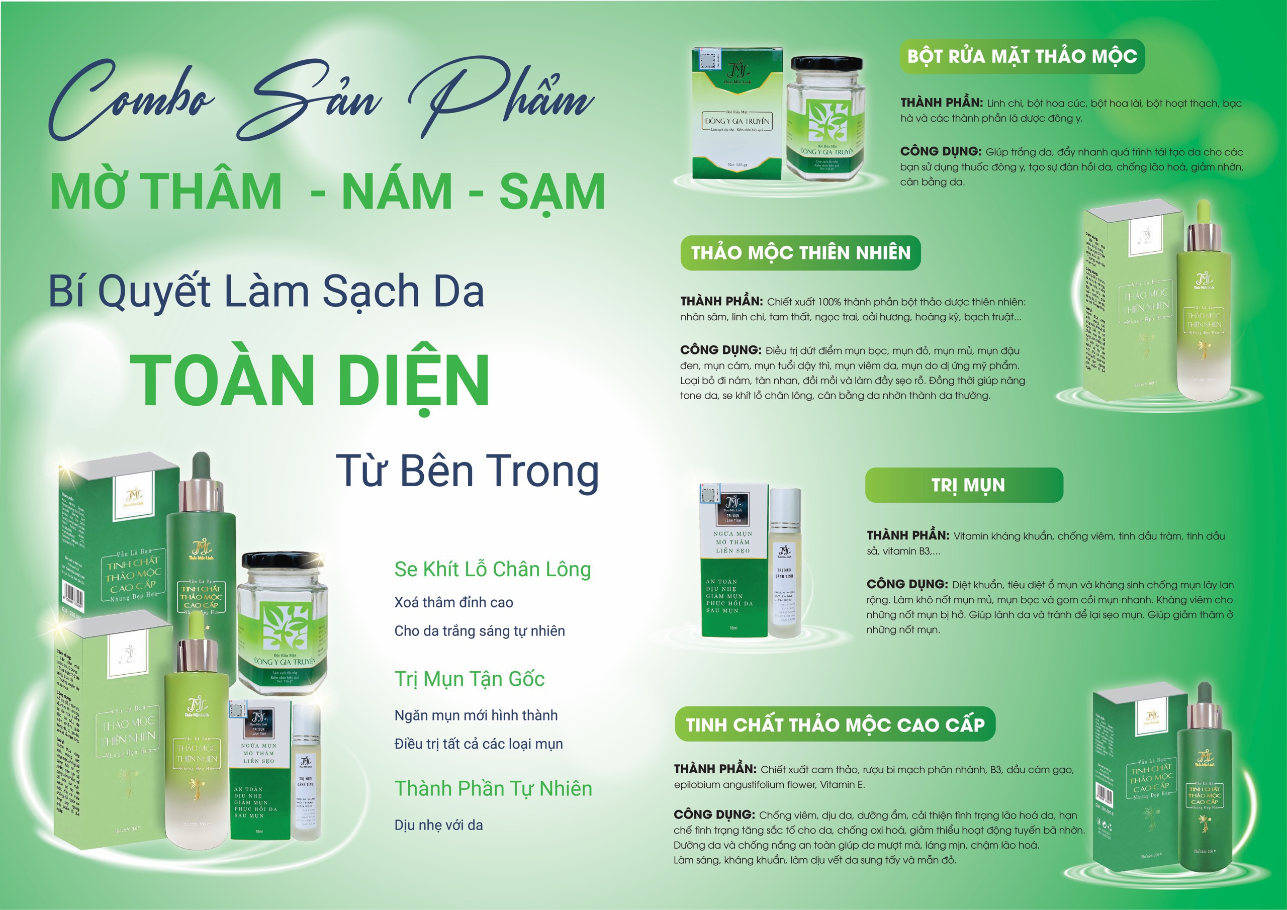 [HCM]Bột rửa mặt đông y Thảo Mộc Linh