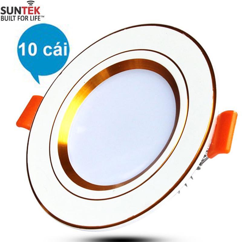 Bộ 10 đèn LED âm trần cao cấp 3 mầu SUNTEK 12W