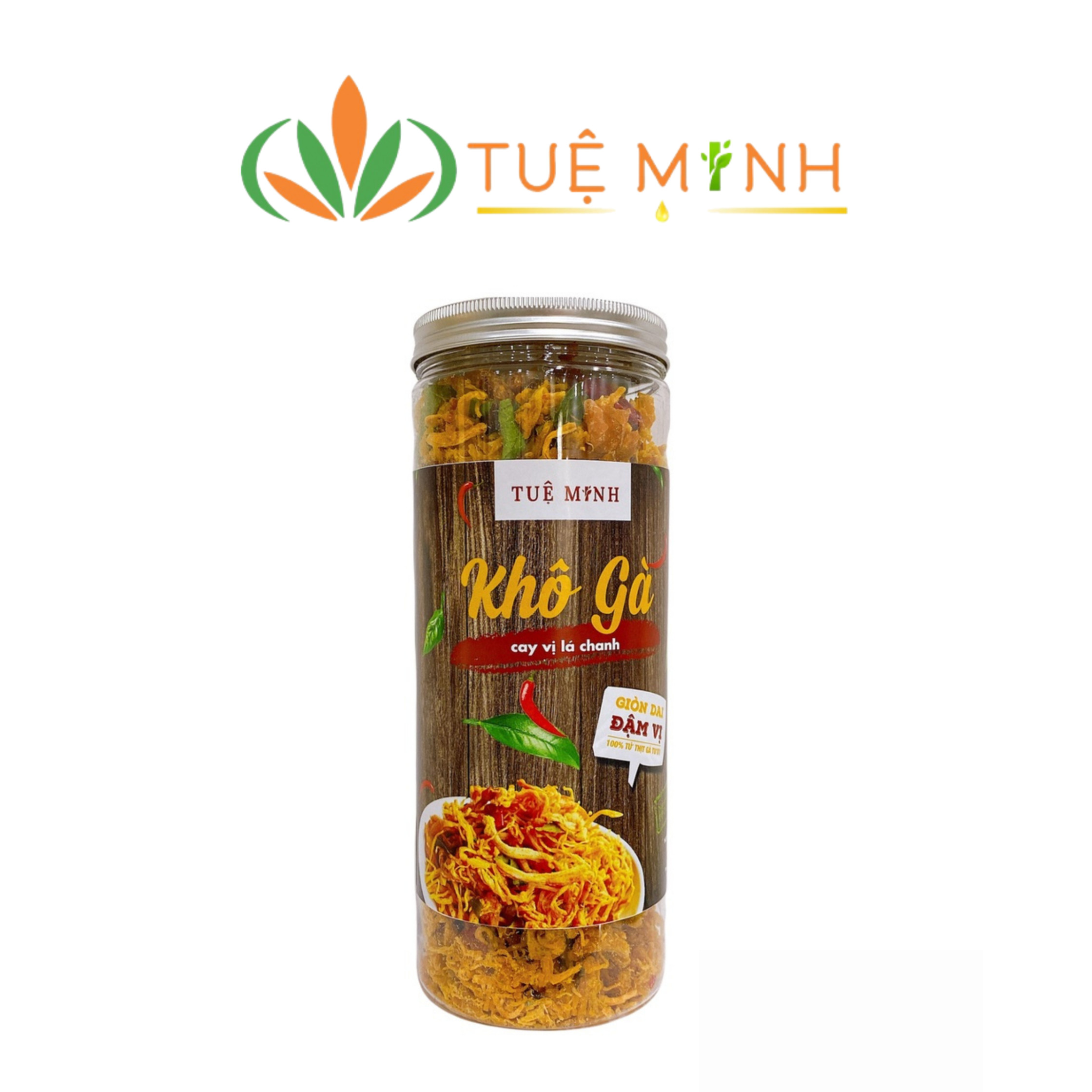 Khô gà lá chanh Tuệ Minh (100gr/ 300gr/ 500gr)- Nguồn nguyên liệu sạch, tươi ngon, đảm bảo quy trình an toàn vệ sinh thực phẩm, khô gà dai, cực thơm ngon
