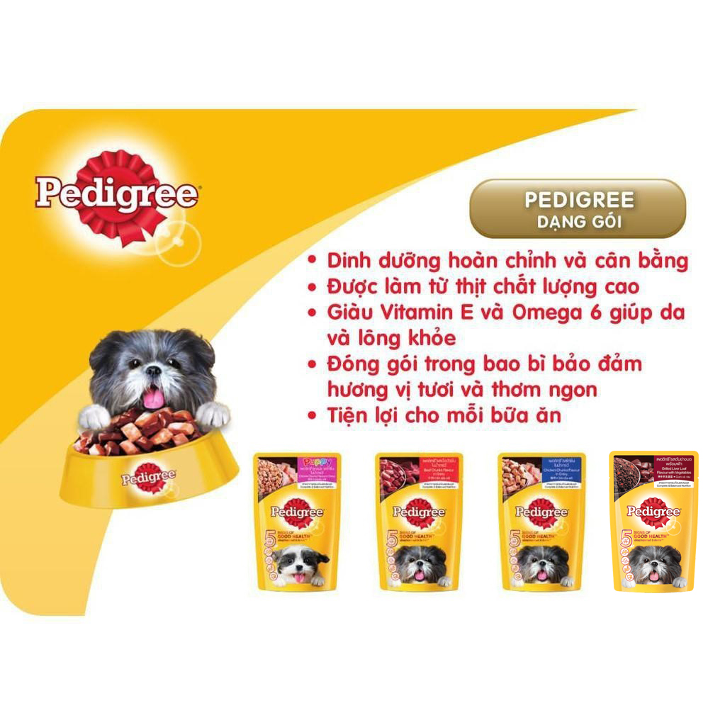 [Hộp 12 Gói] Pate Cho Chó Con Pedigree - Gà Nấu Sốt 130g