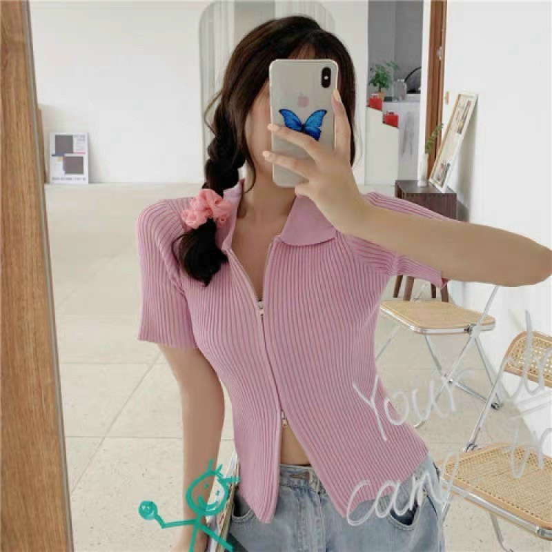 Áo gân cổ bẻ phong cách TTSLA0464