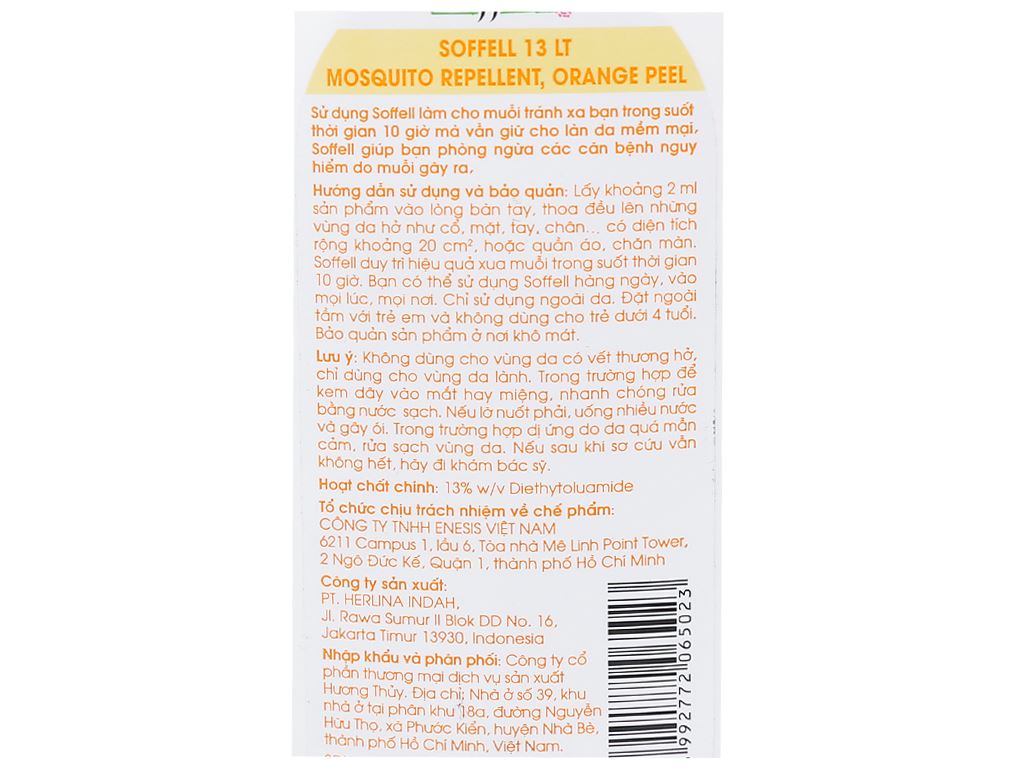 Kem xua muỗi Soffell (60ml)