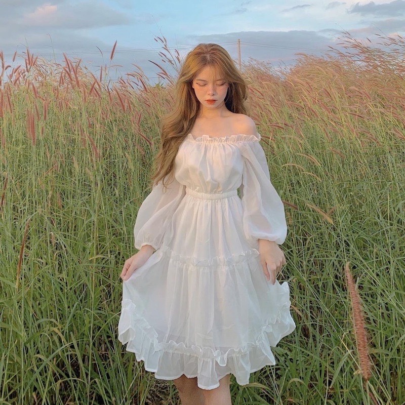 Sét váy nữ tiểu thư, Sét váy yếm 2 món kèm áo yếm nơ ngực