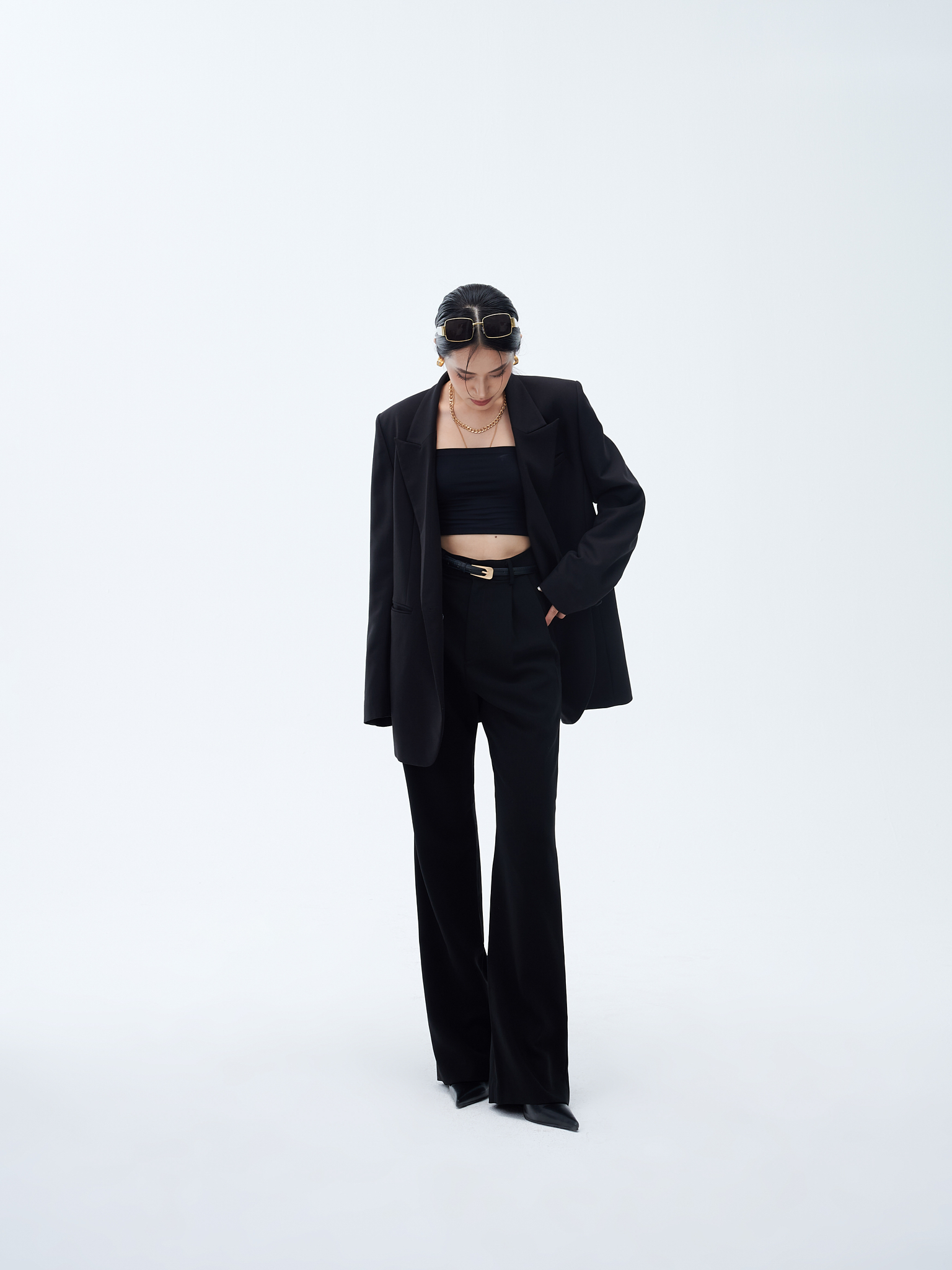 Áo blazer oversize cá tính - ESTHER STUDIOS Mega Blazer - Black