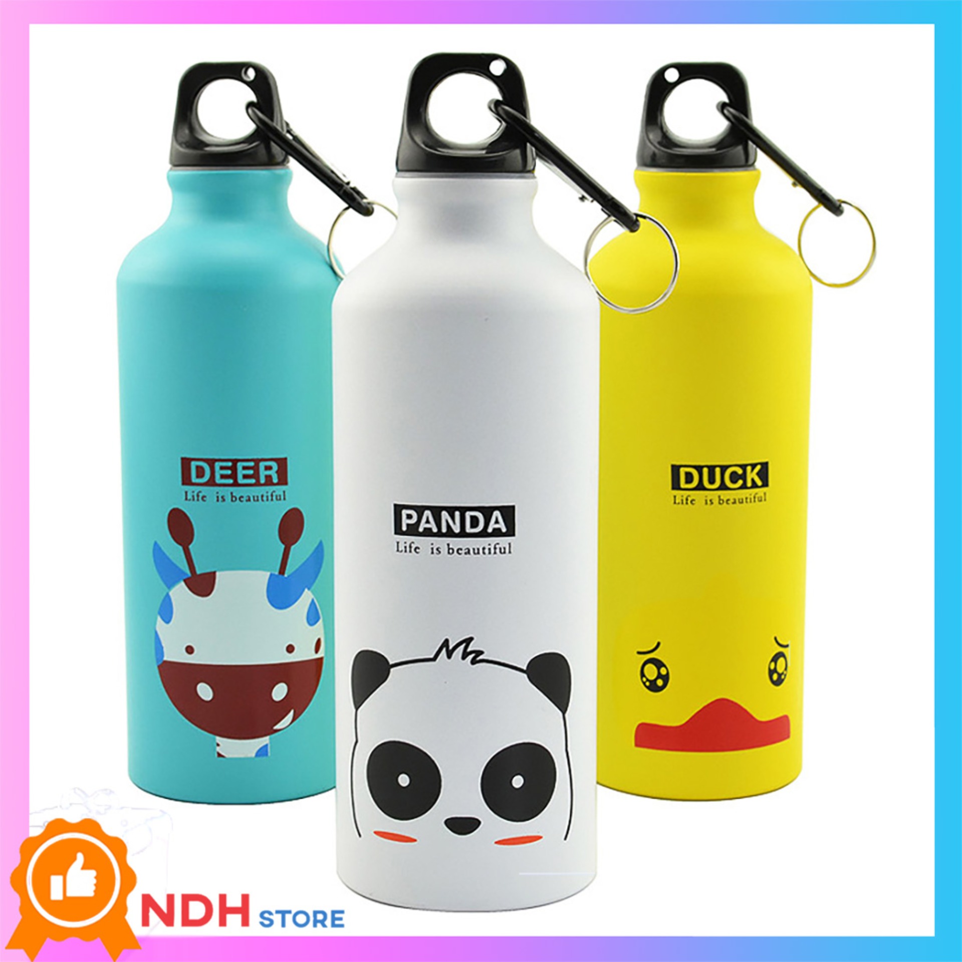 Bình nước thể thao tập gym gắn xe đạp 380ml_trang trí hình thú bình đựng nước bình nước xe đạp bình nước học sinh bình nước kute binh nuoc