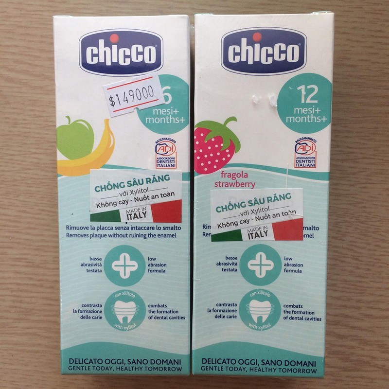 [HCM]Kem đánh răng hương Chuối – Táo Chicco 6M+
