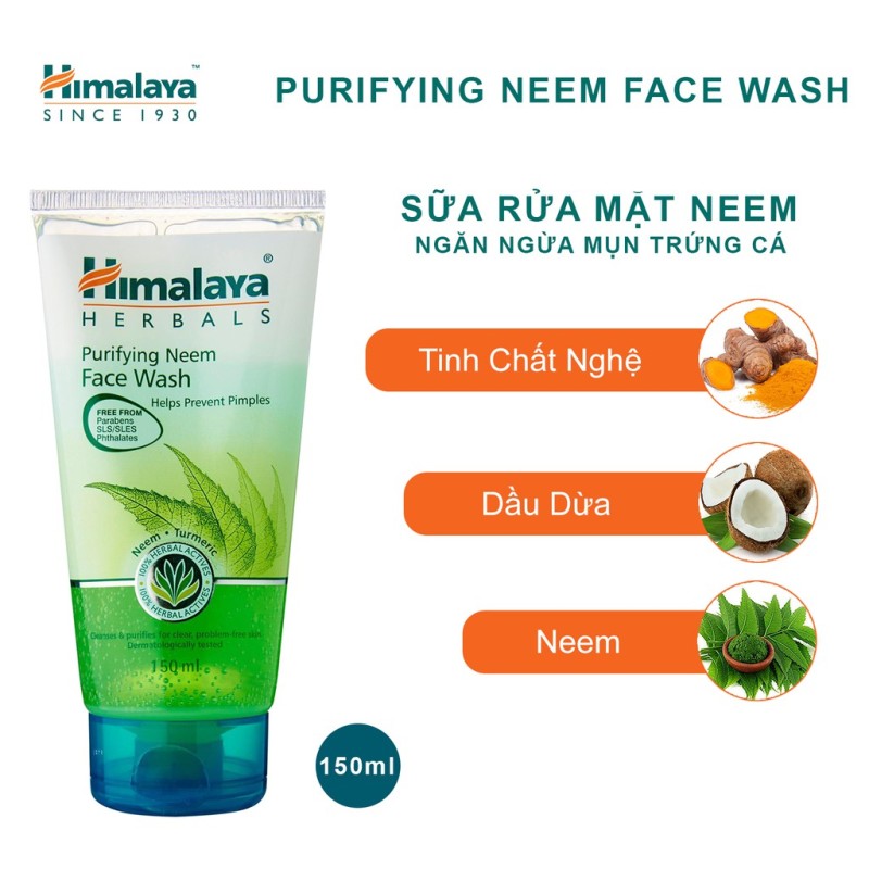 Sữa Rửa Mặt Ngăn Ngừa Mụn Trứng Cá - Himalaya Purifying Neem Face Wash (50ml/100ml/150ml)