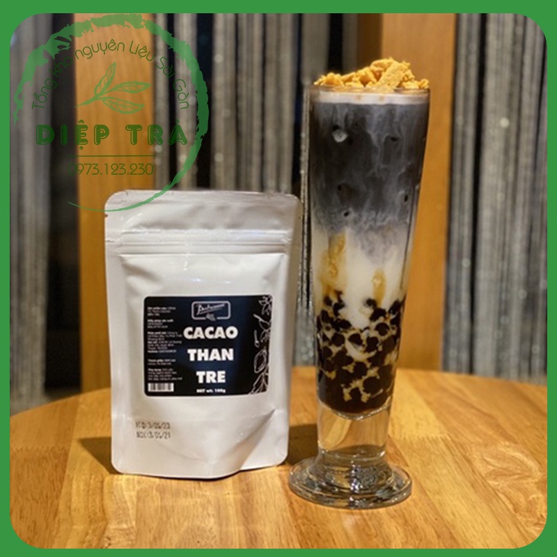 Bột cacao than tre nguyên chất Cacaobentre 100gr
