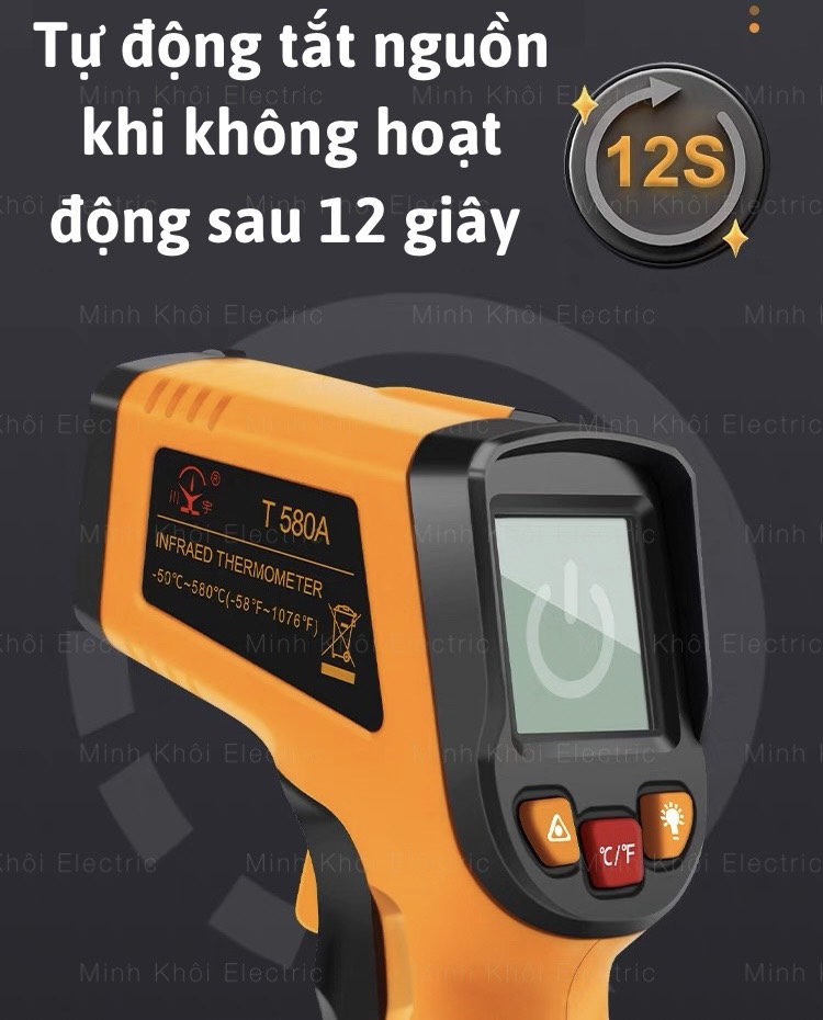 Máy bắn đo nhiệt độ và độ ẩm T580A, súng bắn nhiệt độ T580A,súng đo nhiệt độ từ xa T580A,súng đo nhiệt độ hồng ngoại,nhiệt kế hồng ngoại