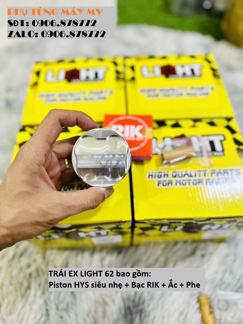 Piston LIGHT 57/62/65/72mm dành cho xe EX135/150