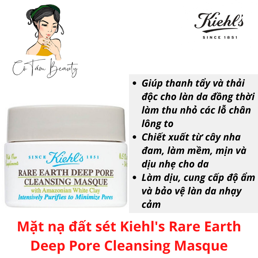 Mặt nạ đất sét Kiehls Rare Earth Deep Pore Cleasing Masque 14ml