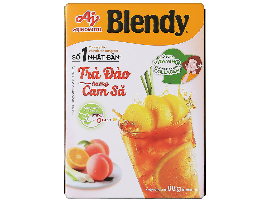 TRÀ ĐÀO CAM XẢ BLENDY  HỘP 8 GÓI x 11GR - 70755