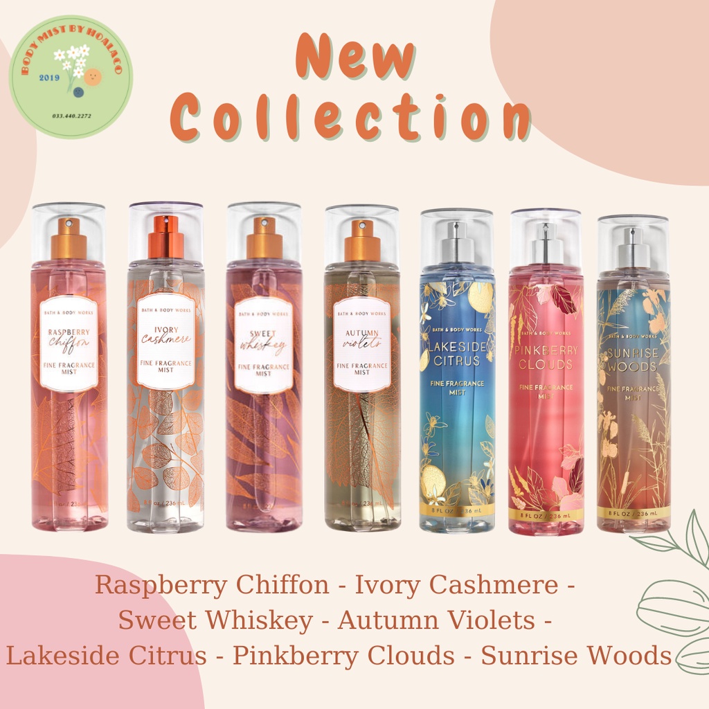 [Tổng hợp 30ML] BODY MIST Bath & Body Works - Xịt thơm cơ thể nhiều mùi
