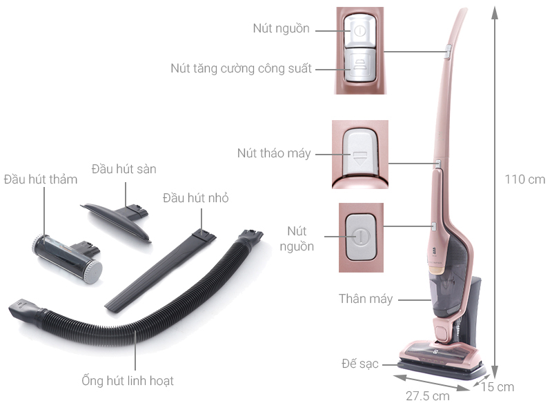 Máy hút bụi cầm tay Electrolux (Thụy Điển) ZB3314AK (Mới 100%, bảo hành chính hãng 24 tháng)