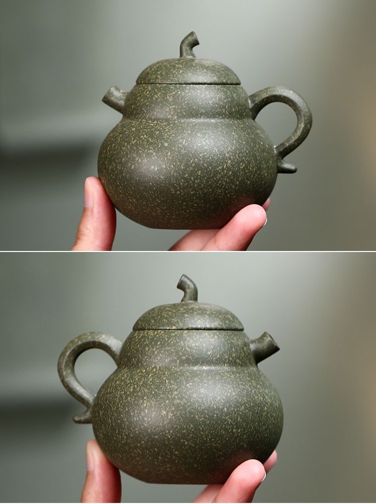 Ấm Tử Sa Nghi Hưng Hồ Lô 150 ml (Bích Ngọc Sa, Lọc Đơn Khổng)