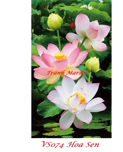 Tranh đính đá Hoa Sen kích thước trung bình ✅100×60 cm -️ VS074 Tranh Mariko