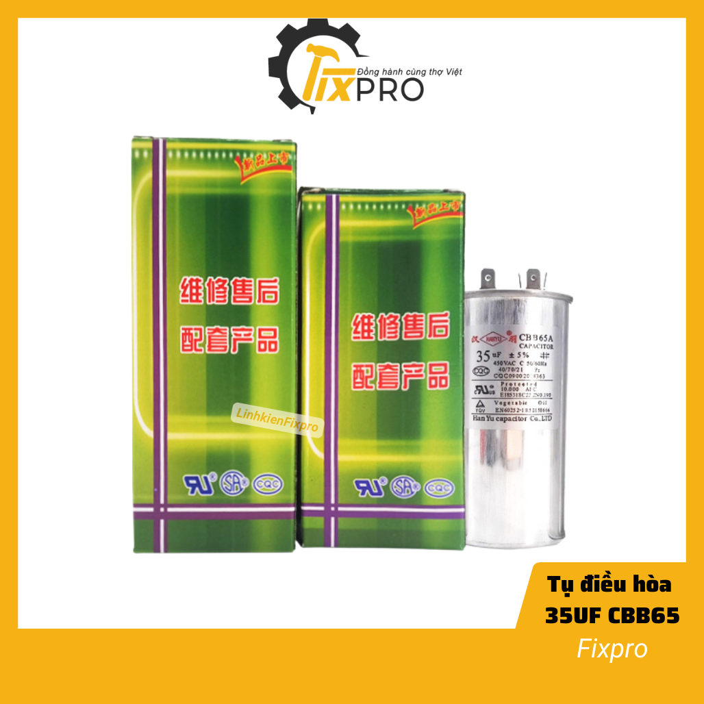 Tụ điều hòa tụ block điều hòa 35uf 450v cbb65 chất lượng tốt - fixpro