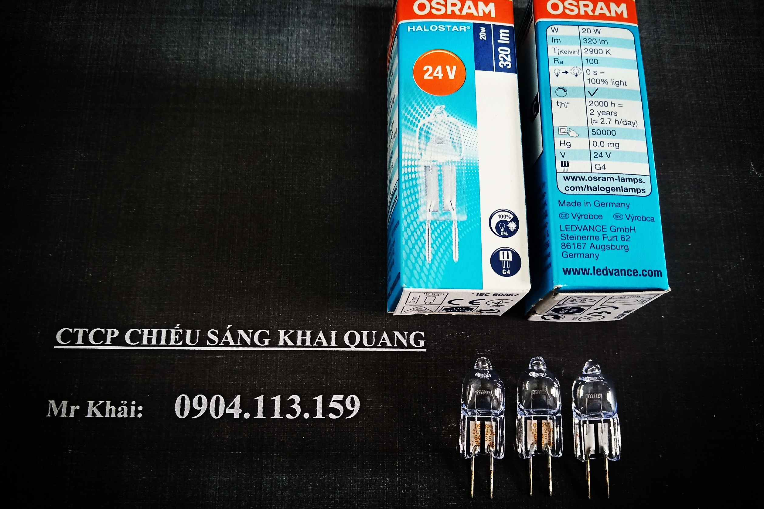 (Sale) Bóng halogen Osram 24V 20W 64435 Germany