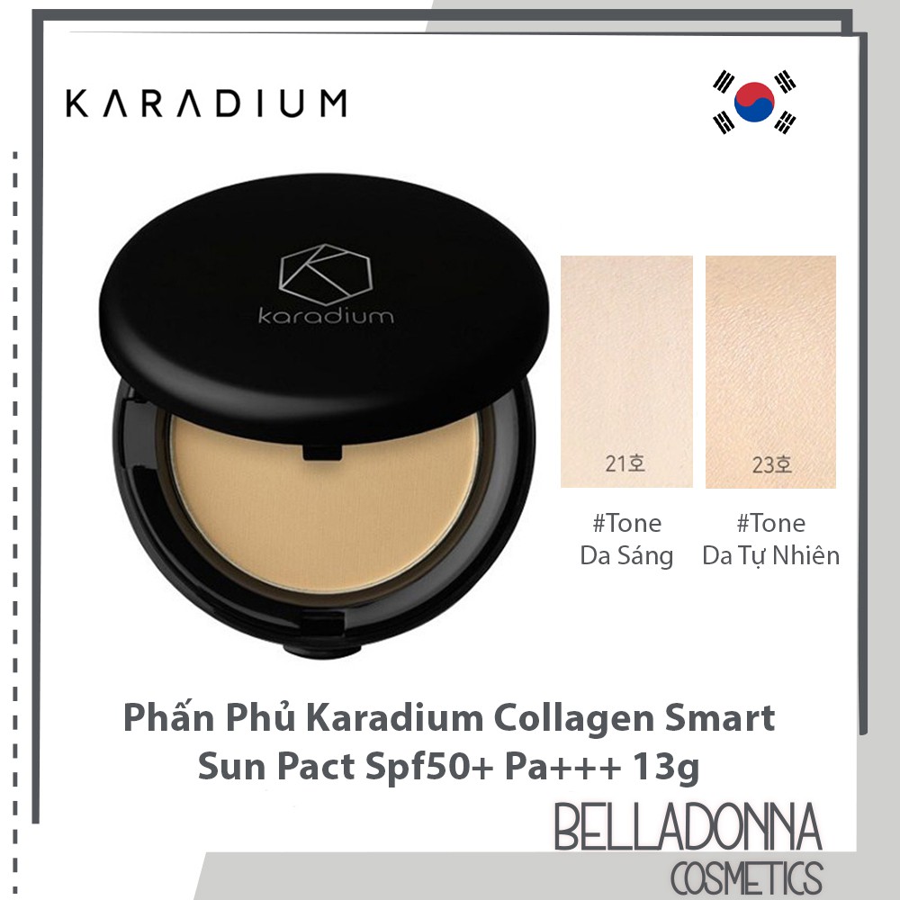 Phấn phủ karadium collagen smart sun pact spf50+ pa+++ 13g