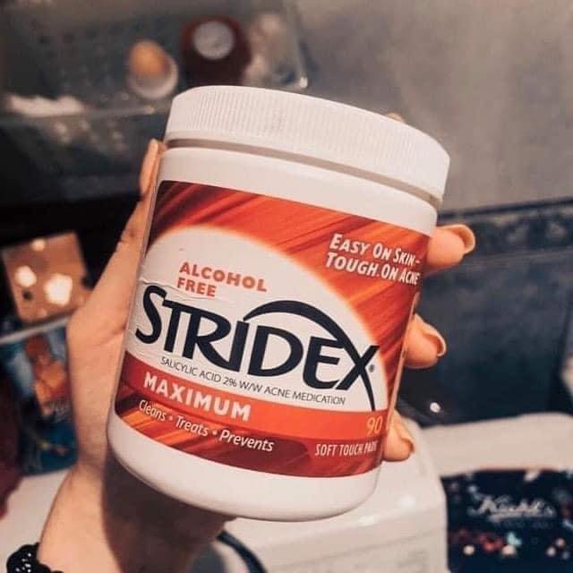 Hộp 90 miếng - bông tẩm dung dịch giảm mụn stridex maximum strength nhập khẩu - 4564 - sản phẩm tốt chất lượng cao, sản phẩm cam kết giống như hình, được ưa chuộng săn đón trên thị trường hiện nay