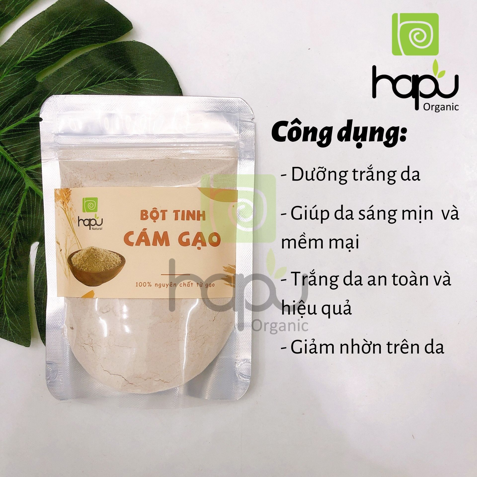 [HCM]Combo Trắng da Bột đậu đỏ Bột cám gạo Bột cà phê dừa HaPu Organic