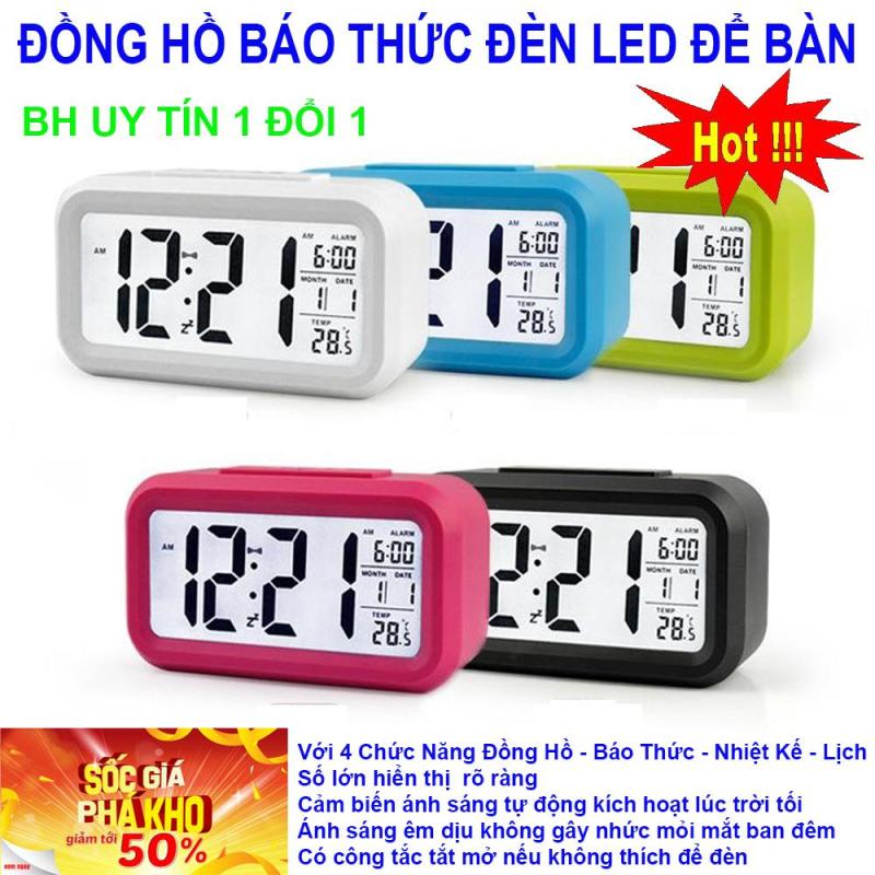 Dong ho led, Dong ho de ban,Đồng Hồ LCD Led Để Bàn HD51 Thông minh Tích hợp 4 chức năng , đồng hồ, đồng hồ báo thức, nhiệt kế, lịch, Thiết Kế Bắt Mắt,Nhỏ Gọn Dễ Dàng Sử Dụng BH 1 đổi 1 bán chạy