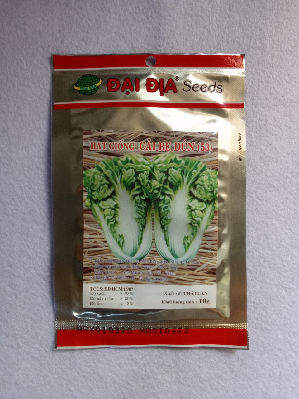 Hạt giống cải bẹ Dún Thái Lan , Gói 10 gram