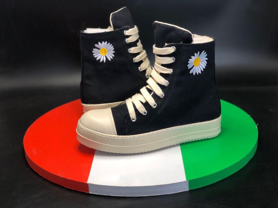 (Video Thật) Giầy nữ cao cổ sneaker hoa cúc  thời trang trẻ
