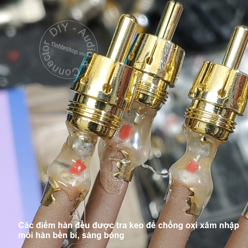 Dây AV 2 đầu lõi đồng 6N mạ bạc DIY 0.2 đến 5 mét - Cặp cáp RCA