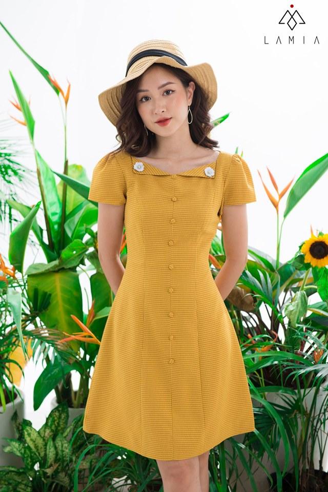 Đầm A kẻ LD032