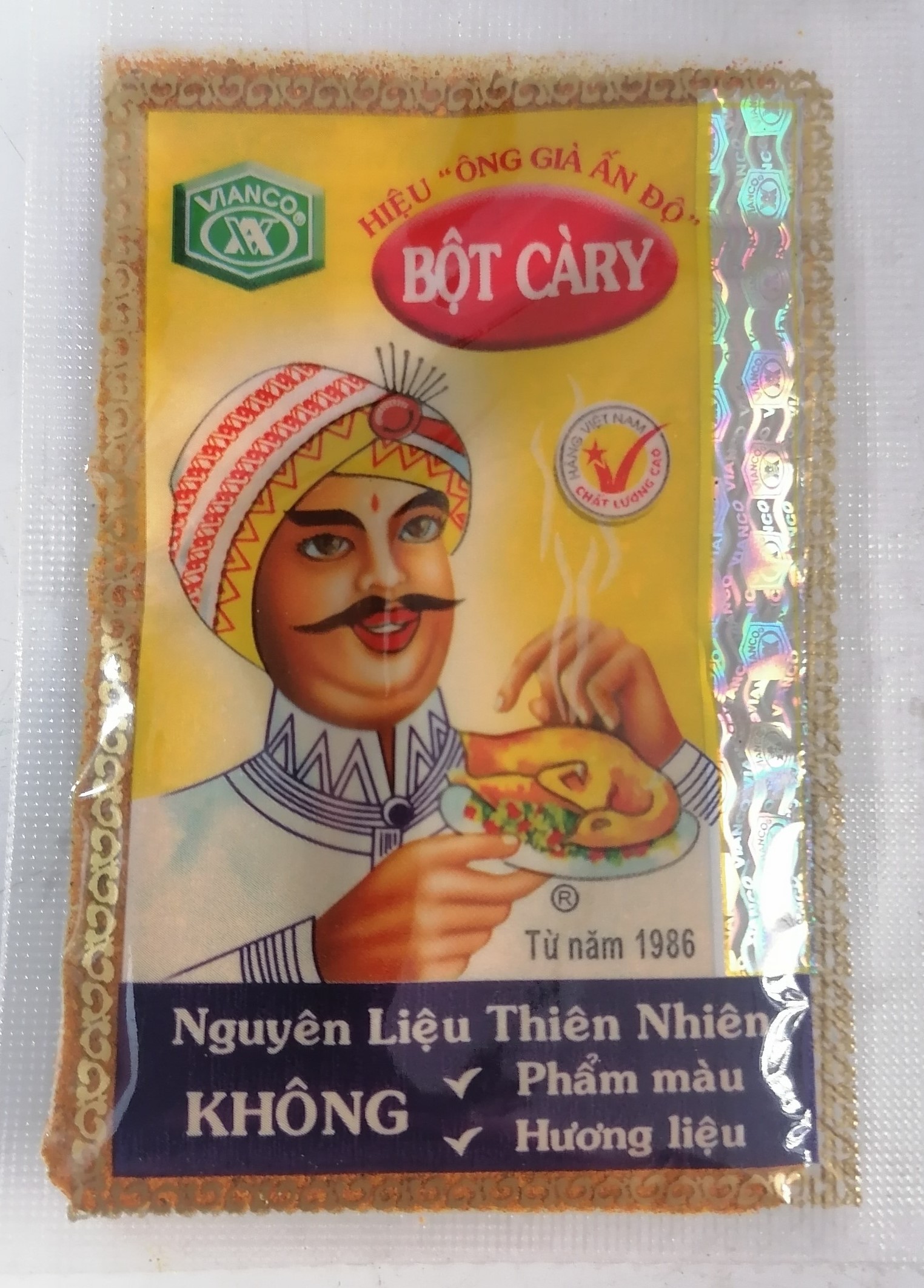 (LỐC 20 gói x 3.5g) BỘT CÀ RI hiệu Đầu Bếp Ấn Độ VIANCO Curry powder