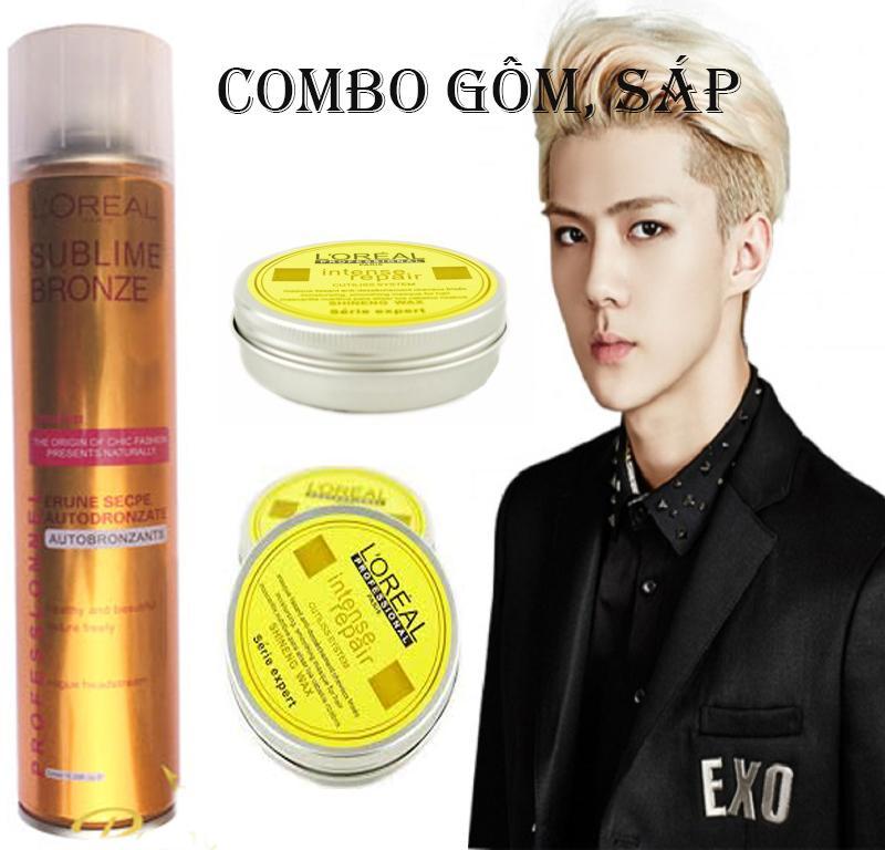 Keo Vuốt Tóc Nam, Combo Gôm Và Sáp LOreal Vàng Giá Rẻ, Giữ Nếp Cả Ngày Mã Số 10 giá rẻ