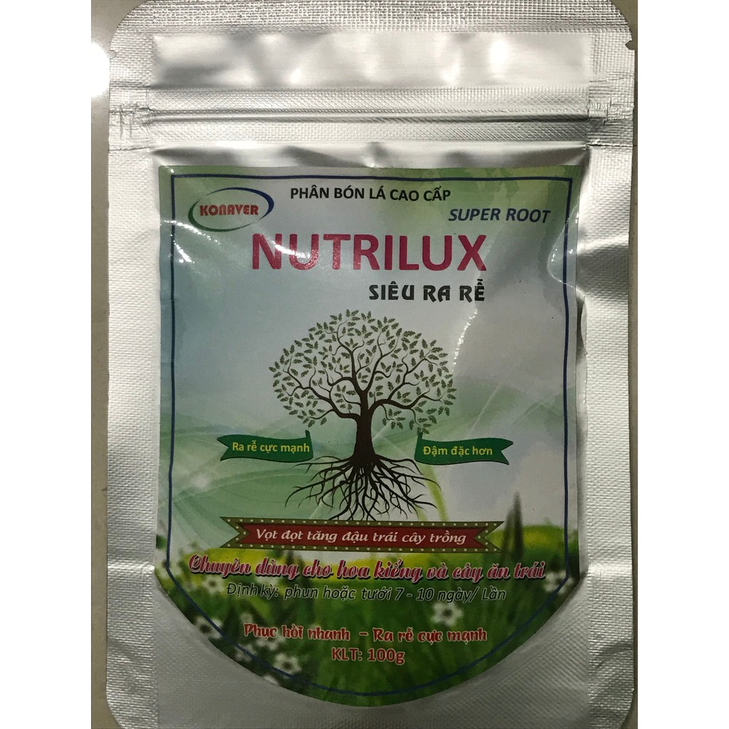 Phân Bón Lá Cao Cấp Nutrilux Siêu Ra Rễ Gói 100G