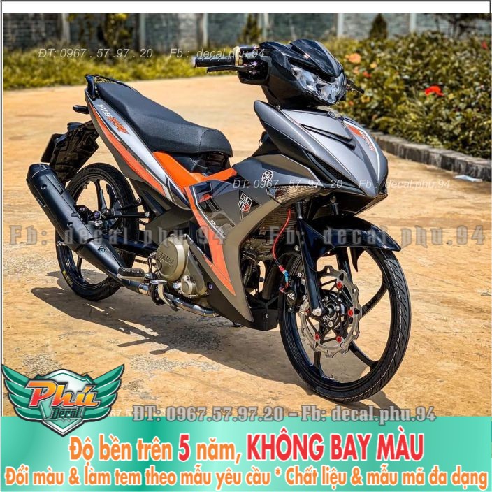 Tem rời Exciter 150 Y15ZR Cam đen Xám (X) -mã 3